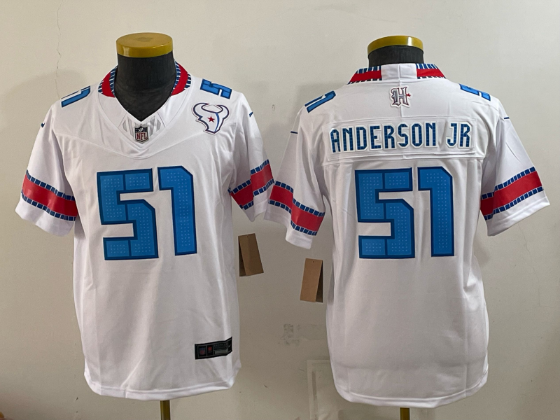 Youth Houston Texans #51 Anderson Jr white 2026 Nike NFL Jersey 0924002->youth nfl jersey->Youth Jersey
